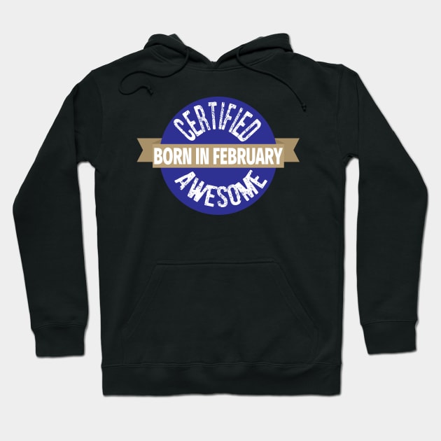 Certified Awesome Born In February Birthday Hoodie by ChangeRiver